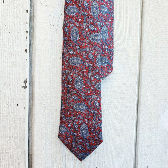 Vintage Christian Dior Designer 100% Silk Red Tie - Picture 4 of 5